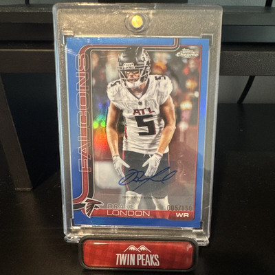 Topps 2025 Chrome Autographs Drake London Auto BA-DL Atlanta Falcons Card /150