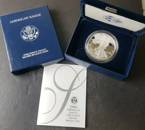 2004 W Proof $1 American Silver Eagle Dollar
