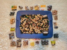 Vintage Wood Beads Lot 4.5lbs Macrame Boho Jewelry Crafts DIY Natural Colors 70s