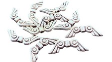 Silver Tone Metal Angel Wing Beads 20mm Qty:10