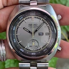 RARE Seiko Automatic Chronograph 6139-7002 Silver Dial Day Date Vintage Watch