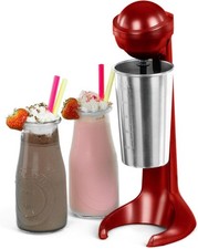 LIVIVO Retro Milkshake Maker 100W Stand Mixer Machine Red with 500ml Cup Perfect