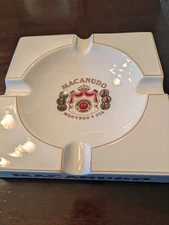 MACANUDO Montego Y Cia Large 4 Cigar Port Porcelain Logo Ashtray 9" Square
