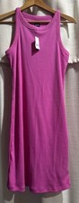 GAP Pink Ribbed High Neck Sleeveless Mini Dress