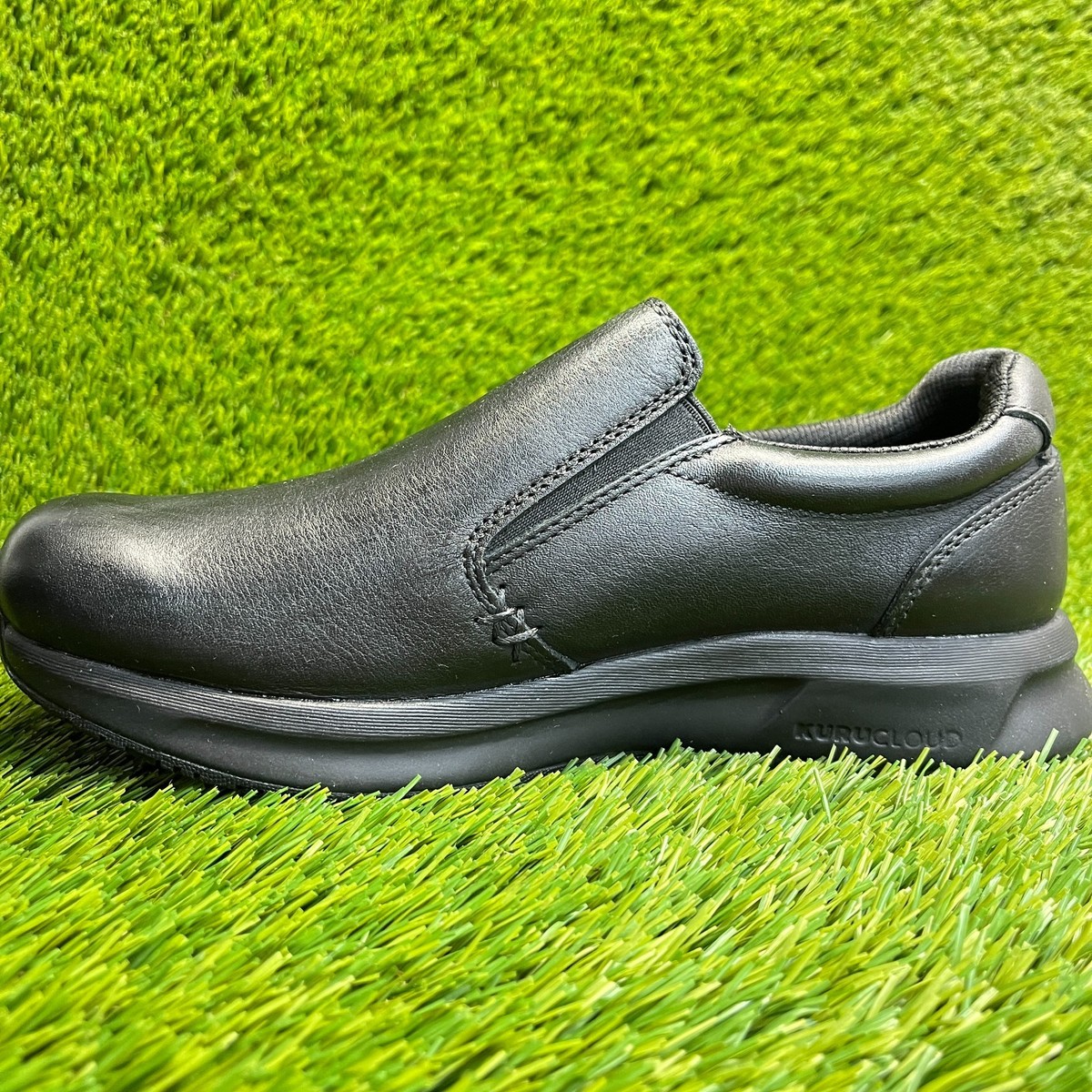 Kuru Kivi Comfort Shoes‎ Men\'s 8 Black Leather 10250180 Slip On Walking Loafer KIVI WIDE | Parallel main image 4