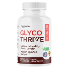 Glyco Thrive Healthy Blood Levels Support - All Natural Supplement - 60 Capsules