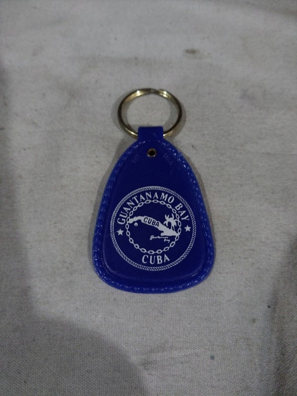 Rare Gitmo Bay Cuba Navy Keychain  Blue Rare Island