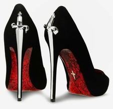 Women High Heels Pointed Sharp Blade Silver Blade Scepter 2026