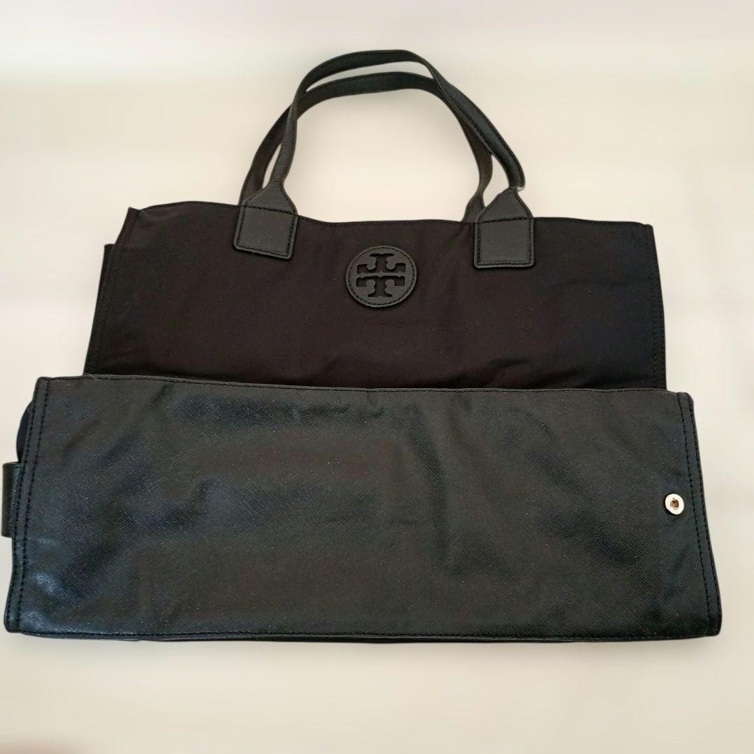 Tory Burch Ella Tote Bag Nylon Leather Black Women's From Japan thumbnail 24