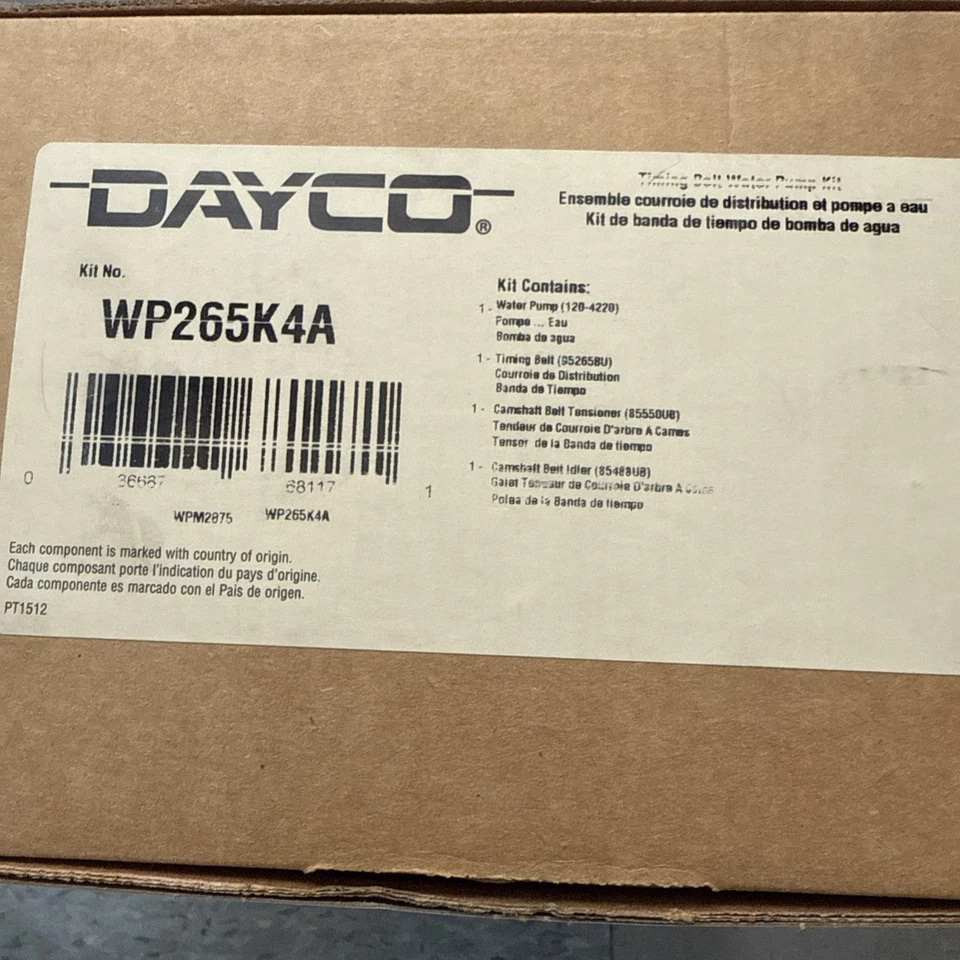 Kit de correa de distribución WP265K4A Dayco para Chrysler PT Cruiser Dodge Caravan Wrangler Foto 3 de 3