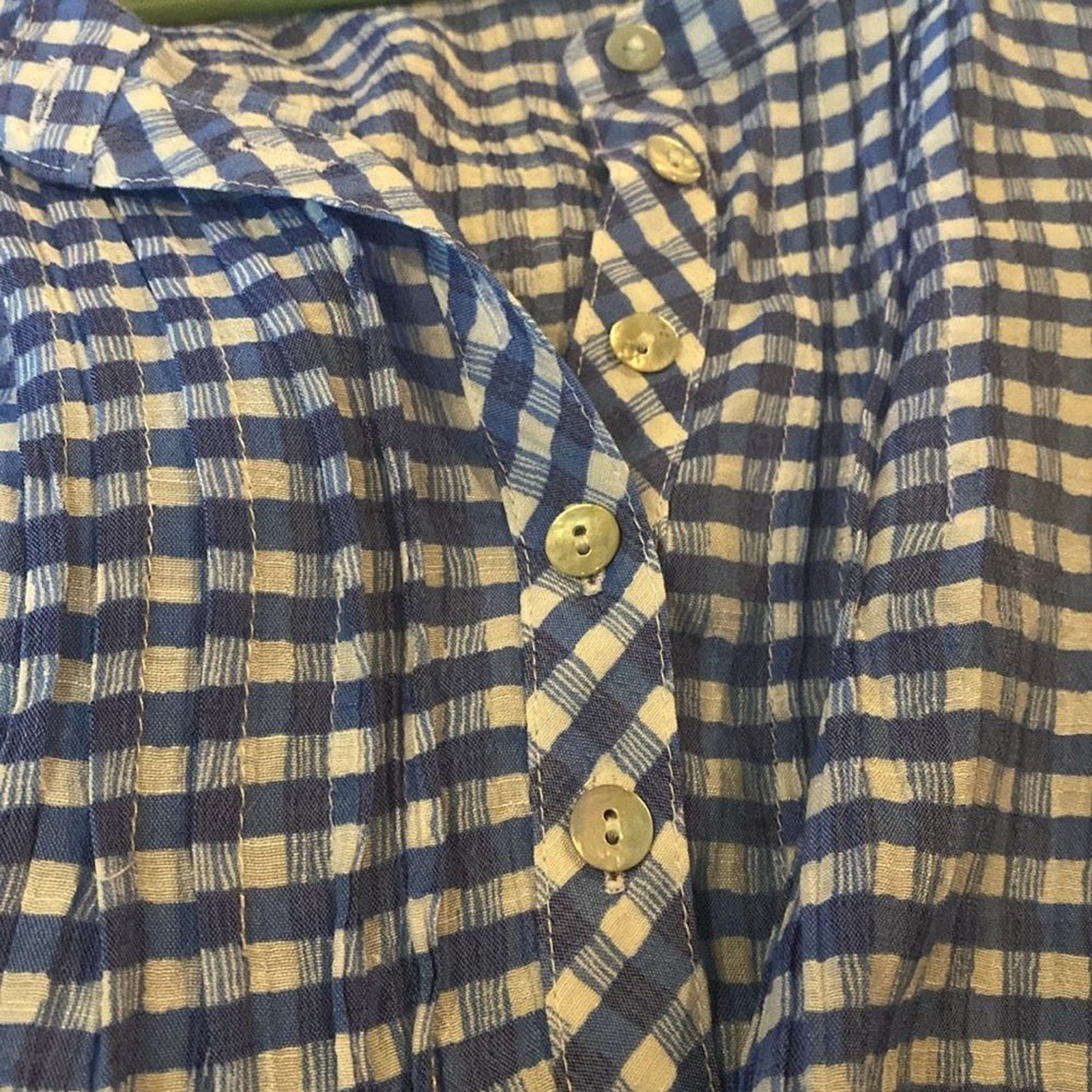 Ruby Rd. Gingham Check Henley Convertible Sleeves… - image 7