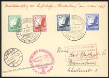 Germany 1936 Hindenburg Zeppelin Deutschlandfahrt Mi63 Cover Sieger Estat 114043
