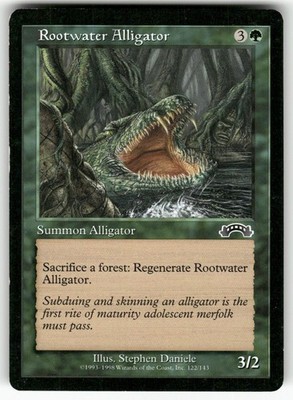 Rootwater Alligator 122 Common Exodus Magic: The Gathering LP