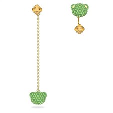 Teddy Bear Green Crystal Earrings, Gold-Tone Plated, 5642981