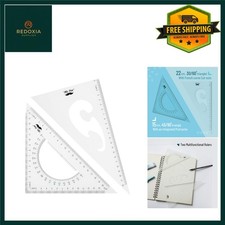 Precision Drafting Triangle Rulers Set with Protractor & French Curves, 2 Pack
