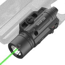 Solofish 1500lm Slidable Tactical Pistol Light and Green Laser Combo
