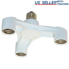 3 to 1 Light Socket E26 Splitter Adapter for BR30 BR38 BR40 PAR30 & PAR38 Bulbs