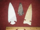 LOT OF 3 PETRIFIED WOOD ARROWHEADS -MODERN- — photo 2