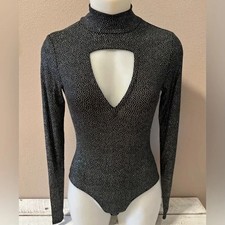 Chaser Long-Sleeve Metallic Bodysuit, size XS - NWT