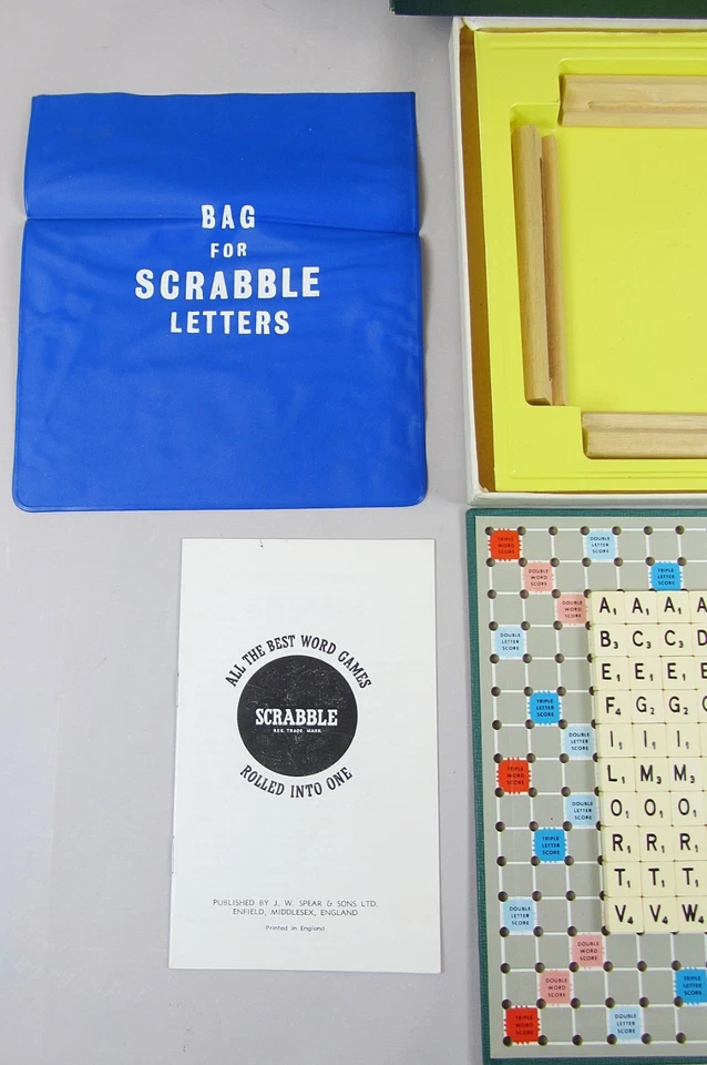 Travel Scrabble 1958 by Spears Games Complete Vintage / Retro Family 4 Player - Image 4 of 4