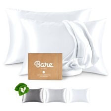 Bare Home 100 Mulberry Silk Pillowcase Set for Hair and Skin - Hidden Zipper