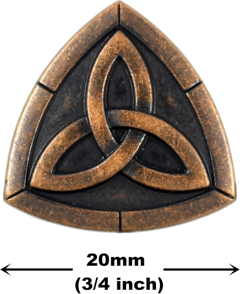 12 Pieces Triangle Celtic Trinity Knot Metal Shank Buttons. 20Mm (3/4 Inch) (Ant - Image 2 of 4