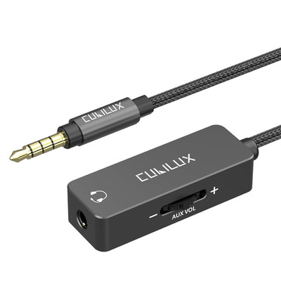 3.5mm TRRS Volume Attenuator Cable, 1/8-inch Headphone Extension Cord with Audio