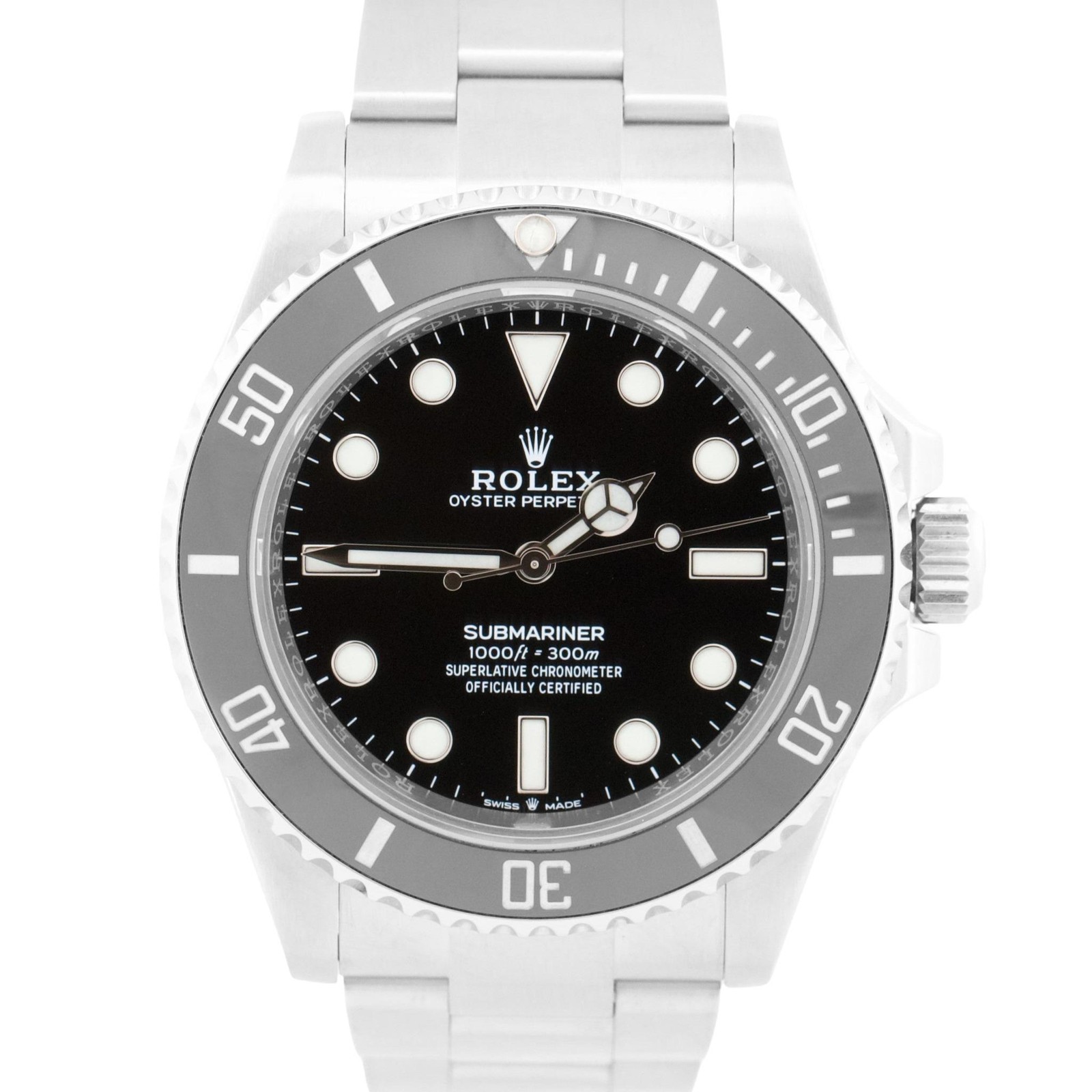 Rolex Submariner No-Date BLACK Stainless Steel 41mm Ceramic Watch 124060 LN