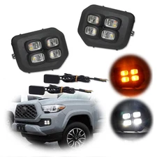 For 2016-2023 Toyota Tacoma SR SR5 4-Eyes DRL LED Fog lights Turn Signal Lights