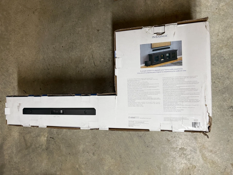 Insignia 2.1 Channel Soundbar Wireless Subwoofer DTS:Virtual X NS-HTSB2123 #5268 - Image 2 of 2