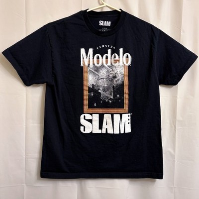 SLAM Cerveza Modelo Basketball Hoop Graphic T-Shirt Men's Black Large