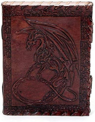 Dragon Leather Bound Journal - Rustic Brown, 7''X5'', 220 Pages Dungeons Dragons -