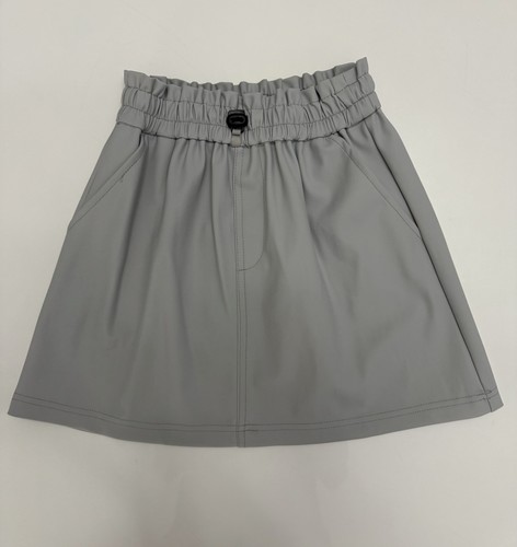 New Zara Skirt Girls Size 9 Gray Pull On Elastic Waist With Pockets - Picture 2 of 5