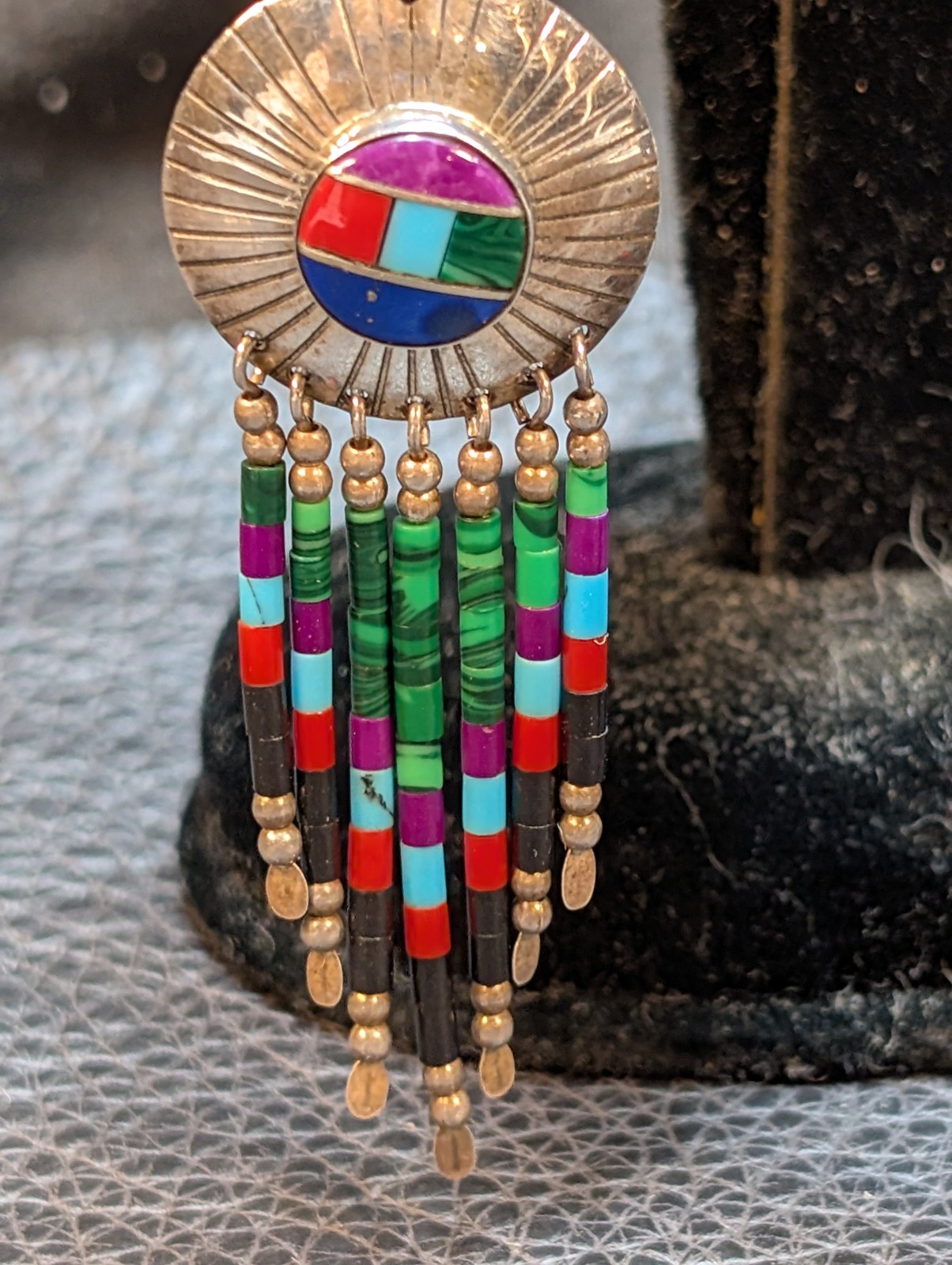 TK Sterling Silver Dangle Earrings - Native Ameri… - image 7