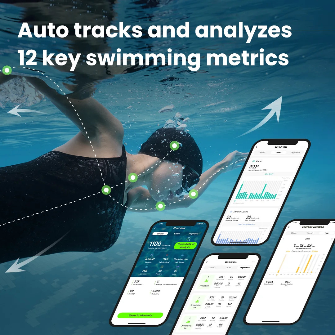 Holoswim 2 Go Smart Swim Goggles Anti-fog Swimming AR Goggles Real-time Display