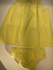 NWOT VTG BABYDOLL COTTON NIGHTGOWN BLOOMER PANTY SET MEDIUM YELLOW