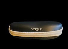 Vogue Black Semi-Hard Zip around Eyeglass/Sunglass case Black/White