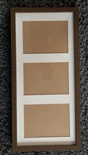 Bilderrahmen von Ikea, Ribba, braun, 25,5 x 52, 5cm, 3er Passepartout 12 x 17 cm