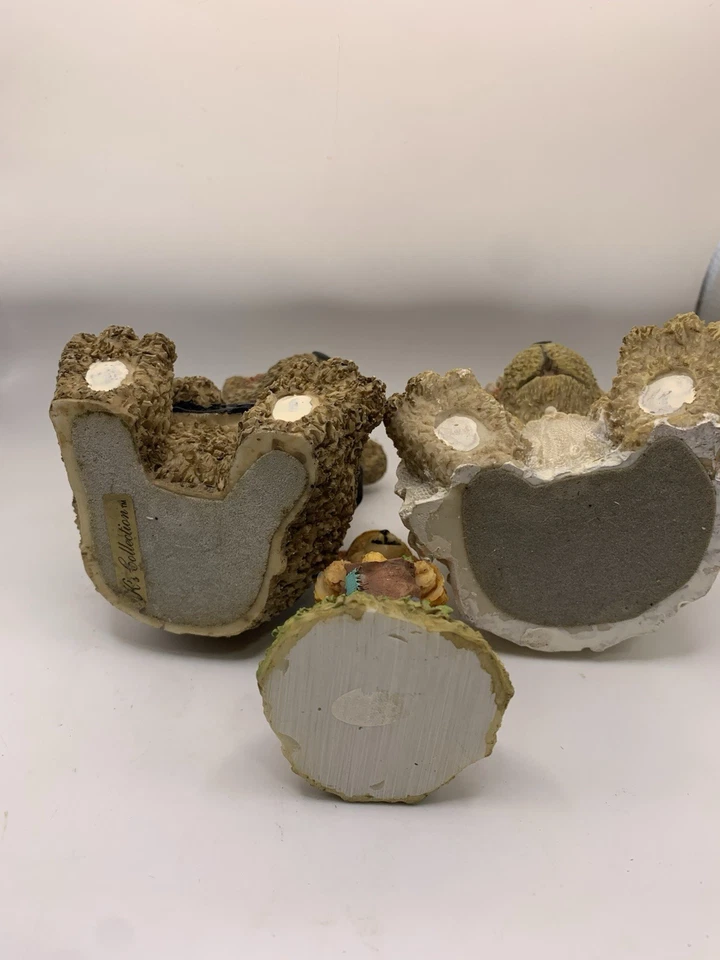 Lote de 3 Estatuillas de Oso - Colección KS Novia Novio y Niña con Cesta Foto 2 de 4