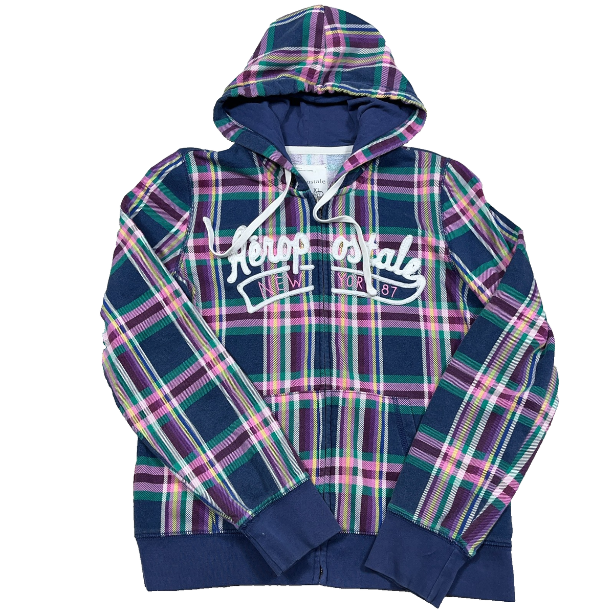 トップス 00s old uniqlo plaid double zip hoodie Uniqlo (old) 00s double - Gem