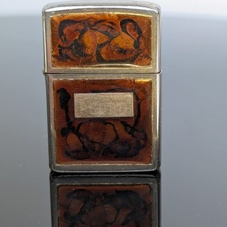 Zippo Lighter Vintage 1977 Tortoise Shell Amber Scrimshaw Pedro Working ⚡