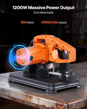 VEVOR 7-1/4" Metal Chop Saw, 1200W, 0-45° Angle, Cold Cut