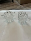 Vtg Fostoria Mini Clear Cubist Creamer and Sugar 2” — photo 1