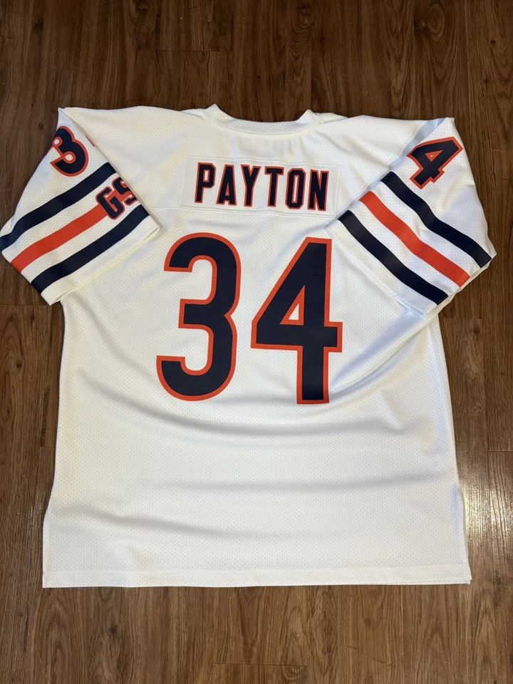 Camiseta deportiva para hombre Walter Payton blanca Chicago Bears 1985 auténtica talla 52 Foto 2 de 3