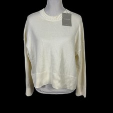 Everlane NWT Soft Cotton Square Crew Cotton Pullover Bone Ivory Sweater Womens M