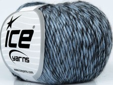 8-Skein Lot Rihanna Yarn Wool Light 8x50g/140m Blue Black