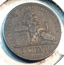 1882 Key Belgium 1 Centime Nice Original AU KM-34.1 CHRC
