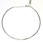 14k white yellow gold 3mm domed omega Necklace 15.1g extender 16" 18" Reversible — photo 2