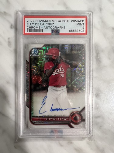 2022 Bowman Chrome Mojo Mega Box Elly De La Cruz Rookie Card PSA 9 Auto 