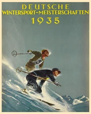 Deutsche 1935 Germany German Ski Skiing Race Sport Vintage Poster Repo FREE SH